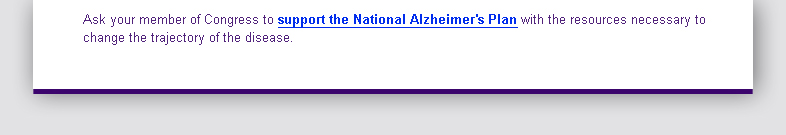 Support the National Alzheimer’s Plan