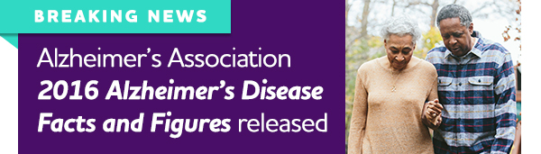 BREAKING NEWS. ALzheimer's Association 2016 Alzheimer's Disease Facts and Figures released.