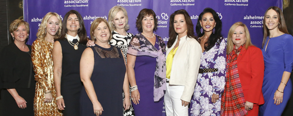 Women leading the fight against Alzheimer's disease gather at A Reason to Hope. Left to right: Donna McCullough, Blaire Kaplan, Elizabeth Gelfand Stearns, Kathryn Croskrey, Laurie Burrows Grad, Pam Montana, Marcia Gay Harden, Jackie Kouri, Breena Gold, Kristen Bonnington.