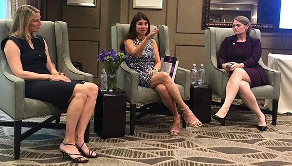 (l-r), Mindy Henderson, Elizabeth Gelfand Stearns and Dr. Heather Snyder engage in discussion.