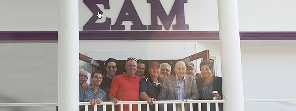 The Judy Fund Founder Marshall M. Gelfand with members of Sigma Alpha Mu.