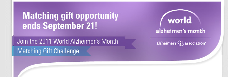 Matching gift opportunity ends September 21!