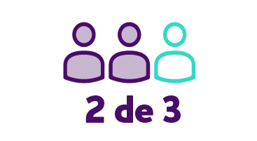 Gráfico de tres personas alineadas. Dos personas están resaltadas.