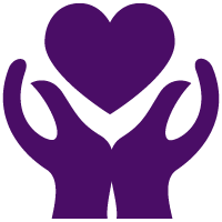 Hands and heart icon