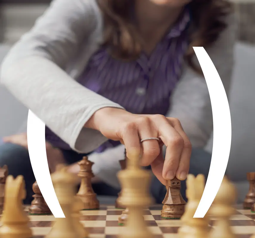 Woman playing chess