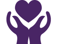 Hands uplifting a heart , Alzheimer's Association