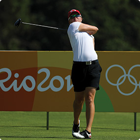 Golfer and Olympian Alena Sharp.