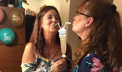 When Laurie Waters. who is living with Alzheimer's, told her friend Dawn Helms about her diagnosis, Helms reacted with unconditional acceptance.