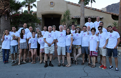 Family members wearing The Judy Fund t-shirts